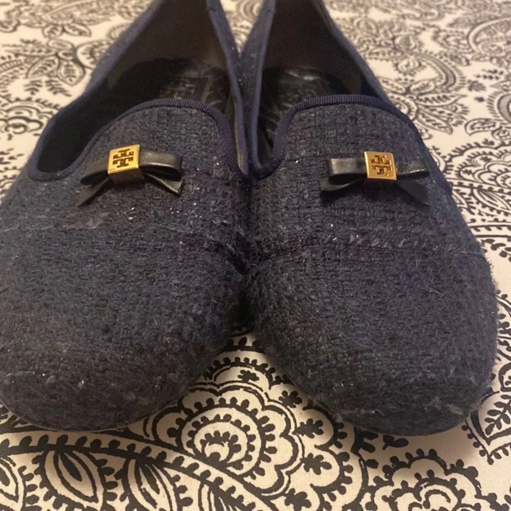 Tory Burch loafers navy tweed - Picture 2 of 10